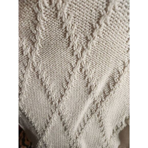 Cotton Cream Minimalist 90s Sweatervest Button Front by Talbot Size Large L vint - Picture 6 of 7